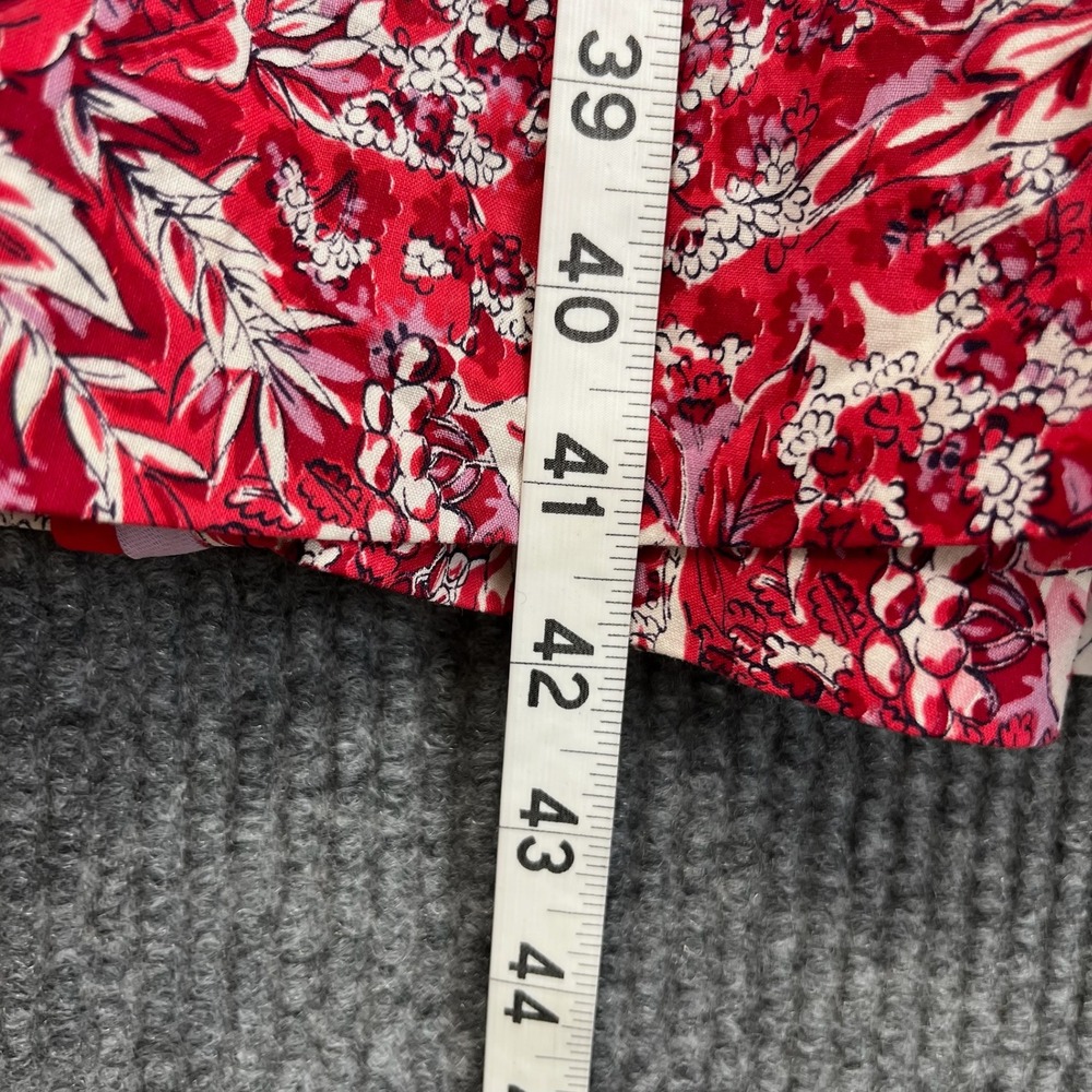 Vtg 50s 60s Kay Whitney Dress Womens XS Red Floral Fit Flare Belted - Picture 14 of 15